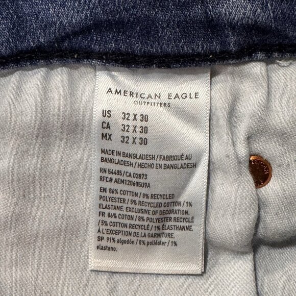 American Eagle Jeans Mens 32x30 Blue Classic Bootcut Airflex Medium Wash Denim - Picture 7 of 14